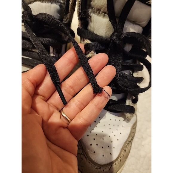 AIR JORDAN Size 5Y - Air Jordan 1 Retro OG High White Cement #FD1437-052 - Picture 8 of 16